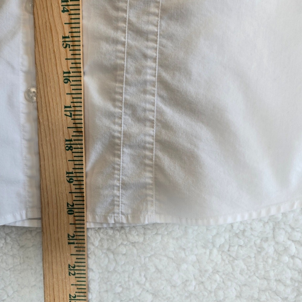 Notations Button Down Shirt Womens PM (S) White Professional 3/4 Sleeve Tailored - Picture 7 of 9